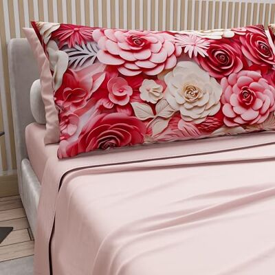 PETTI Artigiani Italiani Lenzuola in Cotone con Federe in Stampa Digitale, Una Piazza e Mezza Francese, Completo Lenzuolo Sopra e Sotto con Angoli, Floreale 05 3 Cipria Chiaro, 100% Made in Italy PETTI Artigiani Italiani Lenzuola in Cotone con Federe in Stampa Digitale, Una Piazza e Mezza Francese, Completo Lenzuolo Sopra e Sotto con Angoli, Floreale 05 3 Cipria Chiaro, 100% Made in Italy