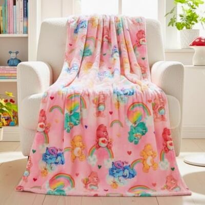Franco Coperta super morbida e confortevole, 116,8 x 152,4 cm, prodotto con licenza ufficiale, motivo: Orsetti del cuore classico arcobaleno, da collezionare Franco Coperta super morbida e confortevole, 116,8 x 152,4 cm, prodotto con licenza ufficiale, motivo: Orsetti del cuore classico arcobaleno, da collezionare
