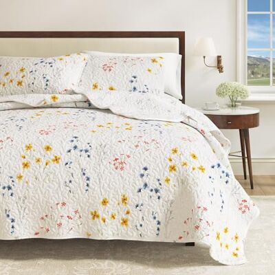 Great Bay Home Marianne Collection Set copripiumino e federe, reversibile, motivo floreale, lavabile in lavatrice, 3 pezzi (letto queen, multicolore) Great Bay Home Marianne Collection Set copripiumino e federe, reversibile, motivo floreale, lavabile in lavatrice, 3 pezzi (letto queen, multicolore)