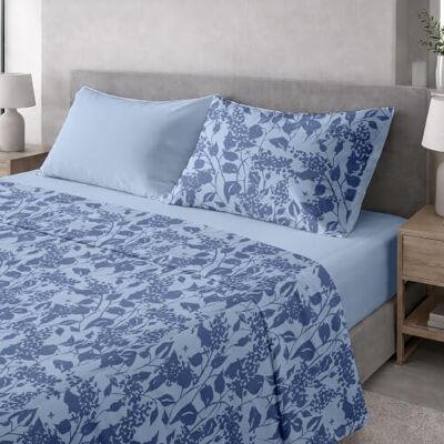 Ruggeri Lenzuola Completo Letto Matrimoniale, Microfibra, Floreale Azzurro Set Lenzuola Alta Qualità Certificato Oeko-Tex, Lenzuolo con Angoli 170x200 cm, Lenzuolo Piatto 240x280 cm, 2 Federe 50x80 cm Ruggeri Lenzuola Completo Letto Matrimoniale, Microfibra, Floreale Azzurro Set Lenzuola Alta Qualità Certificato Oeko-Tex, Lenzuolo con Angoli 170x200 cm, Lenzuolo Piatto 240x280 cm, 2 Federe 50x80 cm