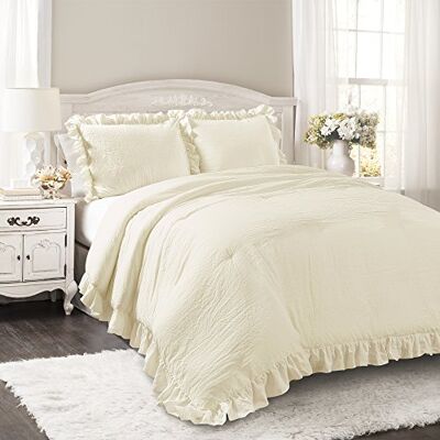 Lush Decor Reyna, Poliestere, Avorio, Queen Lush Decor Reyna, Poliestere, Avorio, Queen