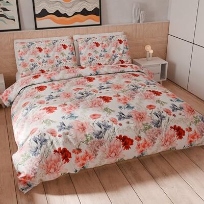 PETTI Artigiani Italiani Set Copripiumino Matrimoniale 240x220 cm (2 Federe 50x80 cm Incluse), Parure Copripiumino Microfibra con Stampa Digitale Floreale 19 00 Made in Italy PETTI Artigiani Italiani Set Copripiumino Matrimoniale 240x220 cm (2 Federe 50x80 cm Incluse), Parure Copripiumino Microfibra con Stampa Digitale Floreale 19 00 Made in Italy