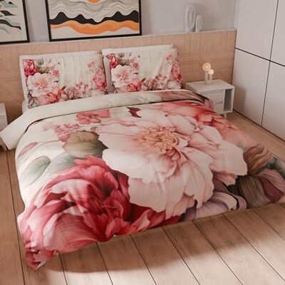 PETTI Artigiani Italiani Set Copripiumino Matrimoniale 250x200 cm (2 Federe 50x80 cm Incluse), Parure Copripiumino Morbida Microfibra con Stampa Digitale Floreale 04 152 Made in Italy PETTI Artigiani Italiani Set Copripiumino Matrimoniale 250x200 cm (2 Federe 50x80 cm Incluse), Parure Copripiumino Morbida Microfibra con Stampa Digitale Floreale 04 152 Made in Italy