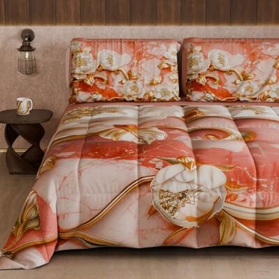 PETTI Artigiani Italiani Trapunta Invernale, Piumone Invernale, Trapunta Matrimoniale Double Face Tinta Unita e Stampa Digitale Floreale 06 11, 100% Microfibra, Made in Italy PETTI Artigiani Italiani Trapunta Invernale, Piumone Invernale, Trapunta Matrimoniale Double Face Tinta Unita e Stampa Digitale Floreale 06 11, 100% Microfibra, Made in Italy