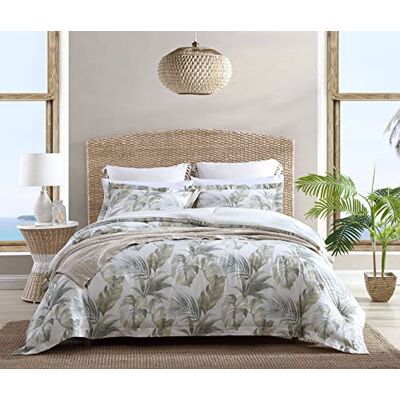 Tommy Bahama Collezione Waimea Bay Set di biancheria da letto 100% cotone, reversibile, peso medio, ideale per tutte le stagioni, regina, verde Tommy Bahama Collezione Waimea Bay Set di biancheria da letto 100% cotone, reversibile, peso medio, ideale per tutte le stagioni, regina, verde