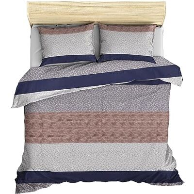WELLHOME - NordicSet - Camel - Navy - Set di biancheria WELLHOME - NordicSet - Camel - Navy - Set di biancheria