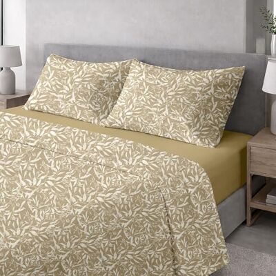 Ruggeri Completo Letto 100% Morbida Microfibra di Alta Qualità 2 Federe + 1 Lenzuolo con Angoli + 1 Lenzuolo Sopra Collezione Everyday (Foglie Tortora, Matrimoniale) Ruggeri Completo Letto 100% Morbida Microfibra di Alta Qualità 2 Federe + 1 Lenzuolo con Angoli + 1 Lenzuolo Sopra Collezione Everyday (Foglie Tortora, Matrimoniale)