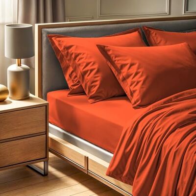 Nuit Des Rêves Premium Ranforce Super King Fitted Sheet (180 x 200 + 30 cm), 100% cotone, 145 thread Count, lavabile in lavatrice a 30 °C, elegante colore Cinnamon per un comfort di lusso Nuit Des Rêves Premium Ranforce Super King Fitted Sheet (180 x 200 + 30 cm), 100% cotone, 145 thread Count, lavabile in lavatrice a 30 °C, elegante colore Cinnamon per un comfort di lusso