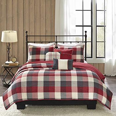 Madison Park Ridge King/Cal King Size Quilt Bedding Set Grey, Plaid – 6 Piece Bedding Quilt Coverlets – Ultra Soft Microfiber Bed Quilts Quilted Coverlet Madison Park Ridge King/Cal King Size Quilt Bedding Set Grey, Plaid – 6 Piece Bedding Quilt Coverlets – Ultra Soft Microfiber Bed Quilts Quilted Coverlet