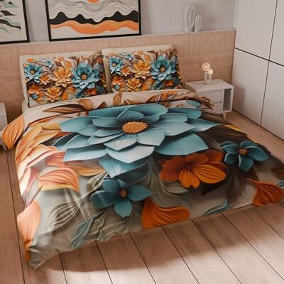 PETTI Artigiani Italiani Set Copripiumino Matrimoniale Maxi 260x240 cm (2 Federe 50x80 cm Incluse), Parure Copripiumino Microfibra con Stampa Digitale Floreale 05 16 Made in Italy PETTI Artigiani Italiani Set Copripiumino Matrimoniale Maxi 260x240 cm (2 Federe 50x80 cm Incluse), Parure Copripiumino Microfibra con Stampa Digitale Floreale 05 16 Made in Italy