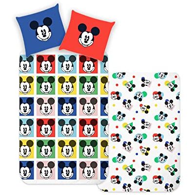 Disney Home Topolino, set di biancheria da letto double-face, 135 x 200 cm, federa 80 x 80 cm, super morbida, 100% cotone, 2 pezzi, biancheria da letto Topolino, morbida e piacevole sulla pelle Disney Home Topolino, set di biancheria da letto double-face, 135 x 200 cm, federa 80 x 80 cm, super morbida, 100% cotone, 2 pezzi, biancheria da letto Topolino, morbida e piacevole sulla pelle
