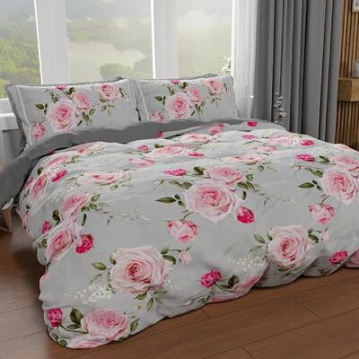 PETTI Artigiani Italiani Set Copripiumino Matrimoniale 230x220 cm (2 Federe 75x50 cm Incluse), Parure Copripiumino Microfibra con Stampa Digitale Floreale 20 02 Made in Italy PETTI Artigiani Italiani Set Copripiumino Matrimoniale 230x220 cm (2 Federe 75x50 cm Incluse), Parure Copripiumino Microfibra con Stampa Digitale Floreale 20 02 Made in Italy