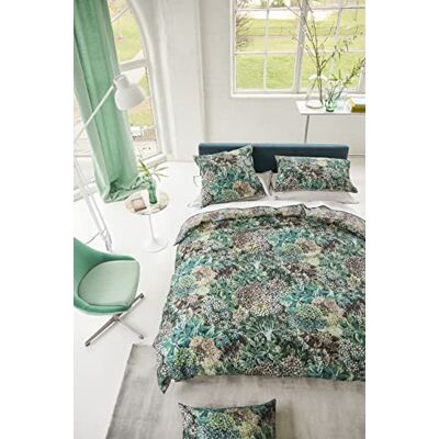 Designers Guild Copripiumino in raso di cotone, motivo: Madhya Azrure, 260 x 240 cm, Designers Guild Copripiumino in raso di cotone, motivo: Madhya Azrure, 260 x 240 cm,