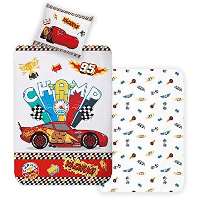 Disney Home Cars Set di biancheria da letto double-face per bambini, 135 x 200 cm, federa 80 x 80 cm, super morbida, 100% cotone, 2 pezzi, biancheria da letto Cars, morbida e piacevole sulla pelle Disney Home Cars Set di biancheria da letto double-face per bambini, 135 x 200 cm, federa 80 x 80 cm, super morbida, 100% cotone, 2 pezzi, biancheria da letto Cars, morbida e piacevole sulla pelle
