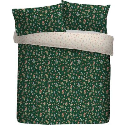 Fusion Nelly Set copripiumino, 100% poliestere riciclato, super king 260 x 220 cm, verde, motivo floreale Pinsonic Ditsy, 2 federe Fusion Nelly Set copripiumino, 100% poliestere riciclato, super king 260 x 220 cm, verde, motivo floreale Pinsonic Ditsy, 2 federe