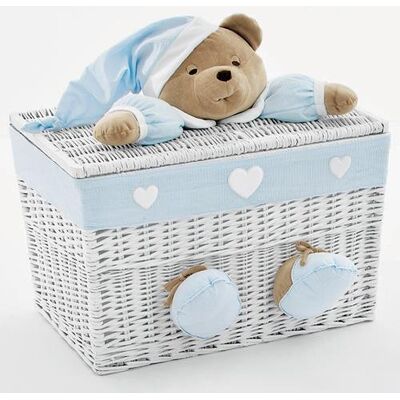Nanan Baule Grande Puccio Bianco Azzurro Nanan Baule Grande Puccio Bianco Azzurro