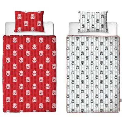 Liverpool F.C. Character World Liverpool FC Set copripiumino singolo, reversibile, senza copertura, cuscino e federa, lavabile, perfetto per viaggi e pigiama party, 10,5 tog Liverpool F.C. Character World Liverpool FC Set copripiumino singolo, reversibile, senza copertura, cuscino e federa, lavabile, perfetto per viaggi e pigiama party, 10,5 tog