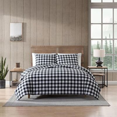 Eddie Bauer Mountain Plaid Copripiumino Set, Nero, Nero, King Eddie Bauer Mountain Plaid Copripiumino Set, Nero, Nero, King