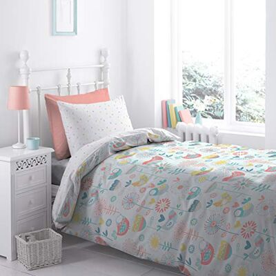 Catherine Lansfield Copripiumino + Federa, Cotone, Multicolore, 35X200+80X80, 2 unità Catherine Lansfield Copripiumino + Federa, Cotone, Multicolore, 35X200+80X80, 2 unità