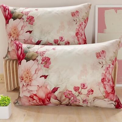 PETTI Artigiani Italiani Coppia di Federe Cuscino 40x145 cm in Microfibra, Cuscini Arredo Camera da Letto, Divano, Salotto, Set 2 Fodere Copricuscino, Federa Floreale 152, 100% Made in Italy PETTI Artigiani Italiani Coppia di Federe Cuscino 40x145 cm in Microfibra, Cuscini Arredo Camera da Letto, Divano, Salotto, Set 2 Fodere Copricuscino, Federa Floreale 152, 100% Made in Italy
