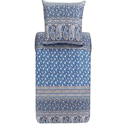 Bassetti Imperia B1 Set di biancheria da letto in cotone makò satinato, 2 pezzi, con chiusura lampo, 240 x 220 cm, 80 x 80 cm, colore: Blu Bassetti Imperia B1 Set di biancheria da letto in cotone makò satinato, 2 pezzi, con chiusura lampo, 240 x 220 cm, 80 x 80 cm, colore: Blu