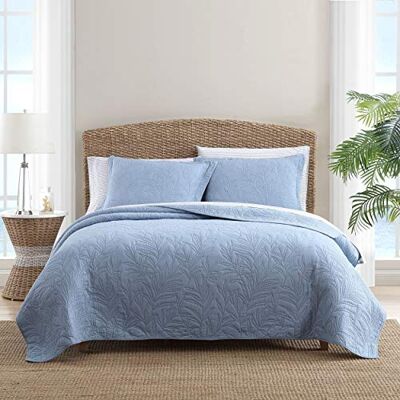 Tommy Bahama Trapunta matrimoniale in cotone reversibile, prelavata per una maggiore morbidezza (Costa Sera blu, king size) Tommy Bahama Trapunta matrimoniale in cotone reversibile, prelavata per una maggiore morbidezza (Costa Sera blu, king size)