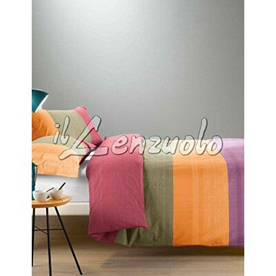 Caleffi Arcobaleno Parure Copripiumino, Cotone, Corallo, Matrimoniale, Caleffi Arcobaleno Parure Copripiumino, Cotone, Corallo, Matrimoniale,