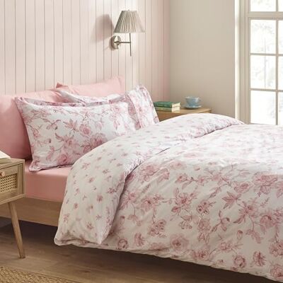Catherine Lansfield Mirabelle Set copripiumino singolo reversibile con federa, motivo floreale, colore: rosa Catherine Lansfield Mirabelle Set copripiumino singolo reversibile con federa, motivo floreale, colore: rosa