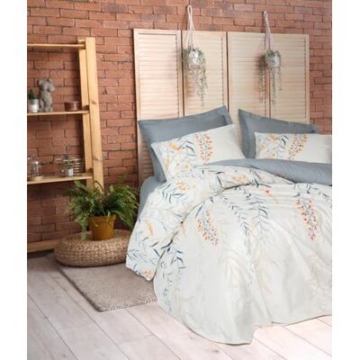 Nuit Des Rêves Indigo Blue Ranforce Set di copertine per trapunta singola, 135 x 200 cm, 100% cotone, motivo pigmentato, lavabile in lavatrice, chiusura a bottone, elegante e cozy Nuit Des Rêves Indigo Blue Ranforce Set di copertine per trapunta singola, 135 x 200 cm, 100% cotone, motivo pigmentato, lavabile in lavatrice, chiusura a bottone, elegante e cozy