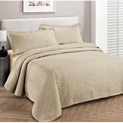 Fancy Linen Fancy Collection, copriletto di lusso in rilievo, 3 pezzi, per letto king size, 300 x 270 cm, king size Fancy Linen Fancy Collection, copriletto di lusso in rilievo, 3 pezzi, per letto king size, 300 x 270 cm, king size