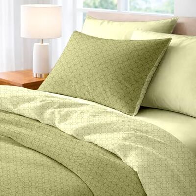 Sono a casa Set Copripiumino Singolo, 1 Lenzuolo a Sacco Double 150x200 cm e 1 Federa Double 50x80 cm 100% Morbida e Resistente Microfibra Stampata di Alta Qualità (Optical Verde, Singolo) Sono a casa Set Copripiumino Singolo, 1 Lenzuolo a Sacco Double 150x200 cm e 1 Federa Double 50x80 cm 100% Morbida e Resistente Microfibra Stampata di Alta Qualità (Optical Verde, Singolo)