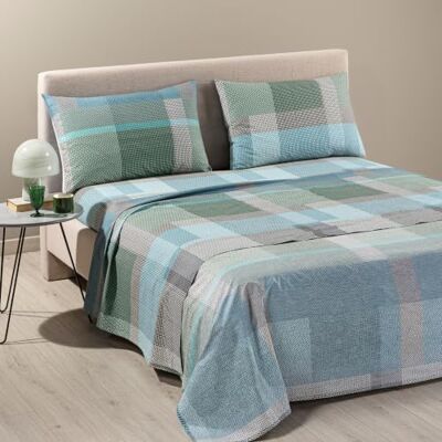 Caleffi Completo Lenzuola Matrimoniale Cotone con Angoli, 2 Federe Ottanio set parure completa, lenzuolo sopra, sotto e federa, tinta unita, morbido, traspirante, ipoallergenico, per letto Caleffi Completo Lenzuola Matrimoniale Cotone con Angoli, 2 Federe Ottanio set parure completa, lenzuolo sopra, sotto e federa, tinta unita, morbido, traspirante, ipoallergenico, per letto
