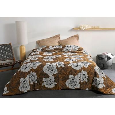 Linder Copriletto imbottito con motivo floreale naturale, tessuto e tinto in Francia, colore giallo tè e nero, dimensioni 240 x 260 cm, tessuto poliestere/cotone e ovatta 100% poliestere, collezione Linder Copriletto imbottito con motivo floreale naturale, tessuto e tinto in Francia, colore giallo tè e nero, dimensioni 240 x 260 cm, tessuto poliestere/cotone e ovatta 100% poliestere, collezione