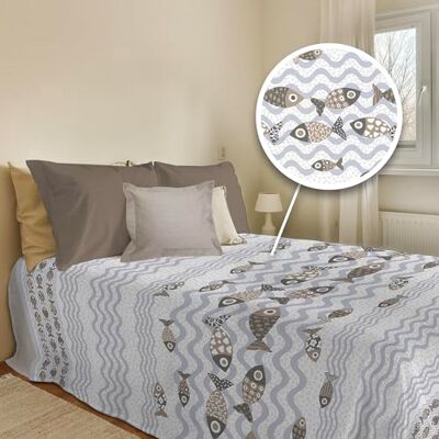 PENSIERI DELICATI Copriletto 170 x 280 cm, Telo Singolo 100% Cotone Pique, Ideale Come Telo Arredo, Coperta Salva Letto 1 Piazza, Fantasia Pesciolino Beige, 100% Made in Italy PENSIERI DELICATI Copriletto 170 x 280 cm, Telo Singolo 100% Cotone Pique, Ideale Come Telo Arredo, Coperta Salva Letto 1 Piazza, Fantasia Pesciolino Beige, 100% Made in Italy