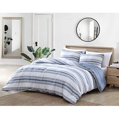 Nautica Home Set copripiumino 100 ultra morbido, per tutte le stagioni, prelavato per una maggiore morbidezza, cotone, blu navy, king size Nautica Home Set copripiumino 100 ultra morbido, per tutte le stagioni, prelavato per una maggiore morbidezza, cotone, blu navy, king size
