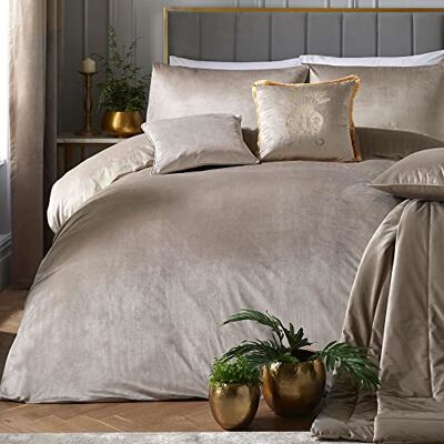 HOUSE LLEWELYN - BOWEN Laurence Llewelyn-Bowen Set copripiumino in velluto di lusso per letto matrimoniale in lino (Montrose) HOUSE LLEWELYN - BOWEN Laurence Llewelyn-Bowen Set copripiumino in velluto di lusso per letto matrimoniale in lino (Montrose)