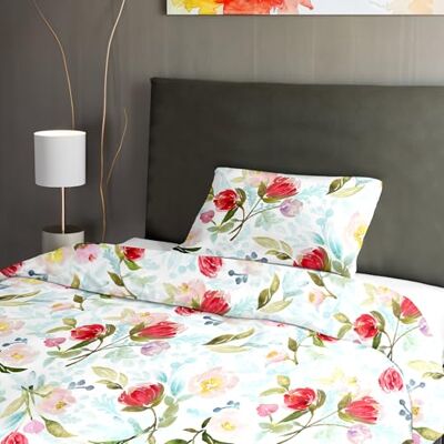 Ruggeri Set Copripiumino Piazza e Mezza, Cotone, Made In Italy, Tulipani Ruggeri Set Copripiumino Piazza e Mezza, Cotone, Made In Italy, Tulipani