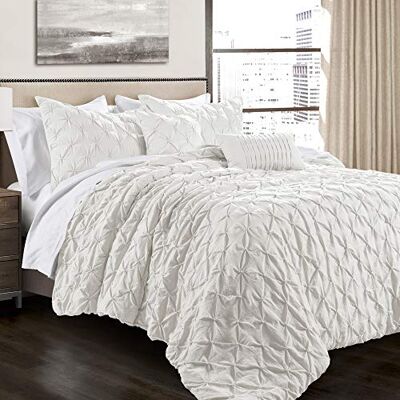 Lush Decor Ravello Biesen - Set di biancheria king size - Microfibra morbida Lush Decor Ravello Biesen - Set di biancheria king size - Microfibra morbida