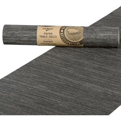 Halbach Seidenbänder Nastro da tavolo in carta, larghezza 25 cm, lunghezza 1,80 m, moderno runner lavabile, decorazione da tavolo per esterni, resistente alle intemperie, colore: grigio scuro Halbach Seidenbänder Nastro da tavolo in carta, larghezza 25 cm, lunghezza 1,80 m, moderno runner lavabile, decorazione da tavolo per esterni, resistente alle intemperie, colore: grigio scuro