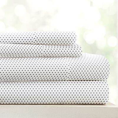 Linen Market Hotel Collection Home Collection punteggiato 4 PC. Set di Fogli Linen Market Hotel Collection Home Collection punteggiato 4 PC. Set di Fogli