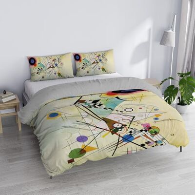 Italian Bed Linen Parure Copripiumino Matrimoniale “Sogni d’Autore” 100% cotone, Made in Italy, 250×200 cm con Doppia Patella 50 cm + 2 Federe 50×80 cm con Patella Interna, Stampa Digitale SD61 Italian Bed Linen Parure Copripiumino Matrimoniale “Sogni d’Autore” 100% cotone, Made in Italy, 250×200 cm con Doppia Patella 50 cm + 2 Federe 50×80 cm con Patella Interna, Stampa Digitale SD61