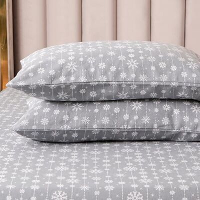 Elegant Comfort Set di lenzuola ultra morbide, in 100% flanella di cotone turco, calde e accoglienti, anti-pelucchi, di alta qualità, con tasca profonda, per letto matrimoniale, colore grigio fiocco Elegant Comfort Set di lenzuola ultra morbide, in 100% flanella di cotone turco, calde e accoglienti, anti-pelucchi, di alta qualità, con tasca profonda, per letto matrimoniale, colore grigio fiocco
