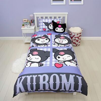 Character World Set copripiumino singolo con licenza ufficiale Hello Kitty Rebel Design Biancheria da letto Kuromi reversibile a 2 lati con federa coordinata Perfetto per la camera dei bambini Policotone Character World Set copripiumino singolo con licenza ufficiale Hello Kitty Rebel Design Biancheria da letto Kuromi reversibile a 2 lati con federa coordinata Perfetto per la camera dei bambini Policotone