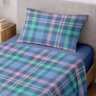 Ruggeri Set Lenzuola Completo Letto Singolo, in Microfibra, Tartan Blu 1 lenzuolo sopra di 160 x 290 cm, 1 lenzuolo con angoli di 90 x 200 cm con altezza angolo di 25 cm e 1 federa di 50 x 80 cm Ruggeri Set Lenzuola Completo Letto Singolo, in Microfibra, Tartan Blu 1 lenzuolo sopra di 160 x 290 cm, 1 lenzuolo con angoli di 90 x 200 cm con altezza angolo di 25 cm e 1 federa di 50 x 80 cm