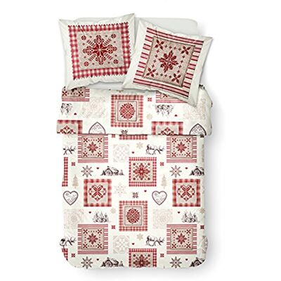 TODAY Enjoy Astoria-Parure HC3: Copripiumino 220 x 240 cm + 2 federe 100% Cotone, (57 Fili), Ecru, Rosso, Grande TODAY Enjoy Astoria-Parure HC3: Copripiumino 220 x 240 cm + 2 federe 100% Cotone, (57 Fili), Ecru, Rosso, Grande
