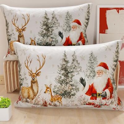 PETTI Artigiani Italiani Coppia di Federe Cuscino 30x50 cm in Microfibra, Federe Natalizie, Cuscini Arredo di Natale Camera da Letto, Divano, Salotto, Set 2 Fodere Copricuscino, Federa Xmas 17 PETTI Artigiani Italiani Coppia di Federe Cuscino 30x50 cm in Microfibra, Federe Natalizie, Cuscini Arredo di Natale Camera da Letto, Divano, Salotto, Set 2 Fodere Copricuscino, Federa Xmas 17