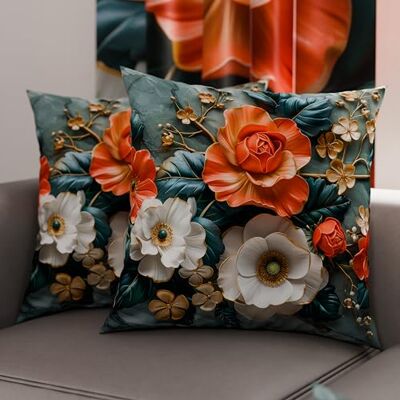 PETTI Artigiani Italiani Coppia di Federe Cuscino 60x60 cm in Microfibra, Cuscini Arredo Camera da Letto, Divano, Salotto, Set 2 Fodere Copricuscino, Federa Floreale 05 18, 100% Made in Italy PETTI Artigiani Italiani Coppia di Federe Cuscino 60x60 cm in Microfibra, Cuscini Arredo Camera da Letto, Divano, Salotto, Set 2 Fodere Copricuscino, Federa Floreale 05 18, 100% Made in Italy