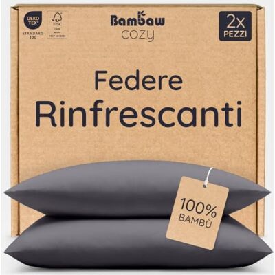 Bambaw Federe cuscino 65x65 bambù, Confezione da 2, Federe antiacaro e anallergiche, Biancheria da letto morbida ed elegante, Federa traspirante per l’estate, Federa di cuscino in bambù (Antracite) Bambaw Federe cuscino 65x65 bambù, Confezione da 2, Federe antiacaro e anallergiche, Biancheria da letto morbida ed elegante, Federa traspirante per l’estate, Federa di cuscino in bambù (Antracite)