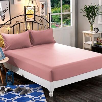 Elegant Comfort 1500, Lenzuolo con angoli profondi fino a 40,64 cm, di qualità alberghiera, in morbida microfibra, resistente a pieghe e sbiadimento, per letto singolo/1 piazza e mezzo, rosa antico Elegant Comfort 1500, Lenzuolo con angoli profondi fino a 40,64 cm, di qualità alberghiera, in morbida microfibra, resistente a pieghe e sbiadimento, per letto singolo/1 piazza e mezzo, rosa antico