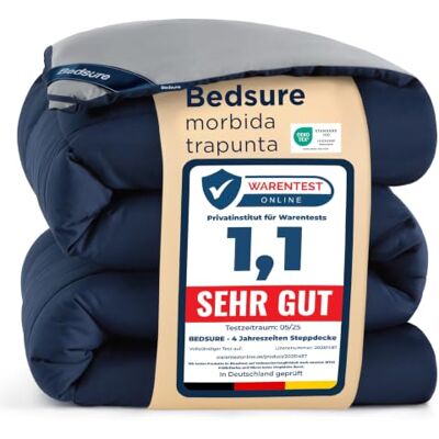 Bedsure Piumino Singolo 4 Stagioni Trapunta 135x200 cm Fibra Cava 300g/m², OEKO-TEX, Ipoallergenico, Traspirante, Lavabile in Lavatrice, Resistente, Blu/Grigio Bedsure Piumino Singolo 4 Stagioni Trapunta 135x200 cm Fibra Cava 300g/m², OEKO-TEX, Ipoallergenico, Traspirante, Lavabile in Lavatrice, Resistente, Blu/Grigio